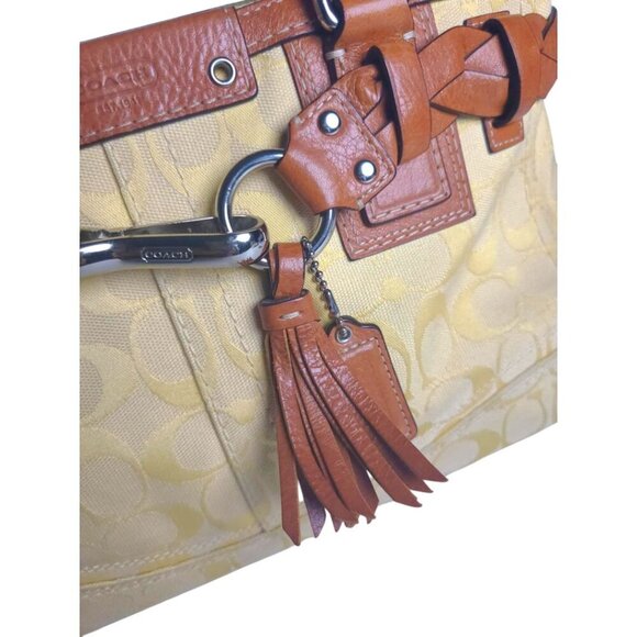 COACH Hamptons Satchel in signature yellow with tassel - Picture 6 of 13